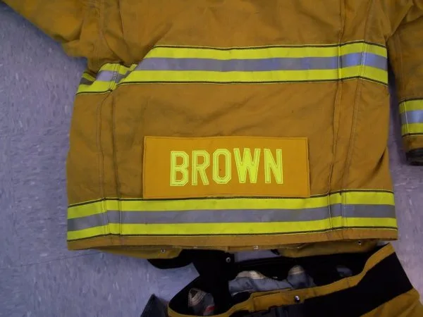 Custom brown turnout name patch