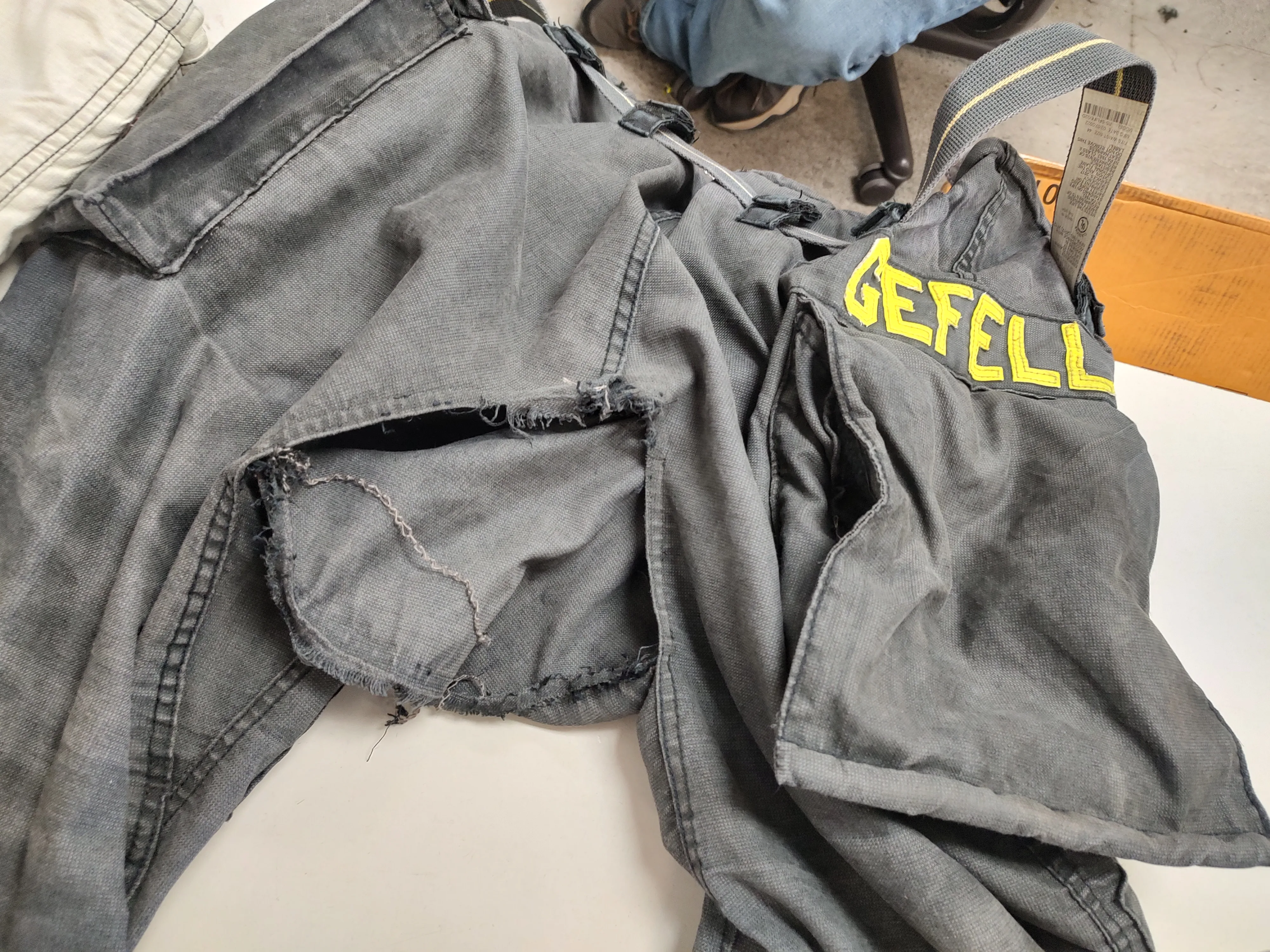 Damaged turnout shell section