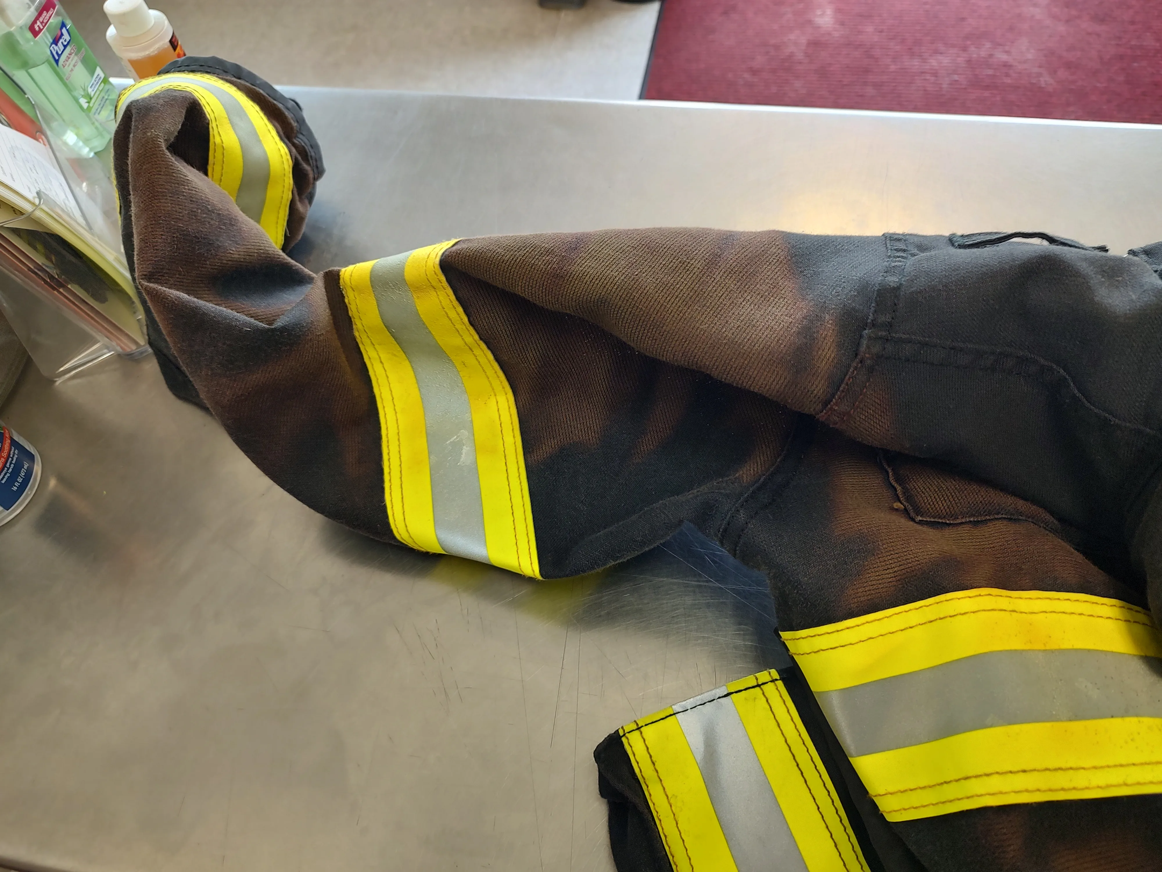 Damaged turnout cuff and trim